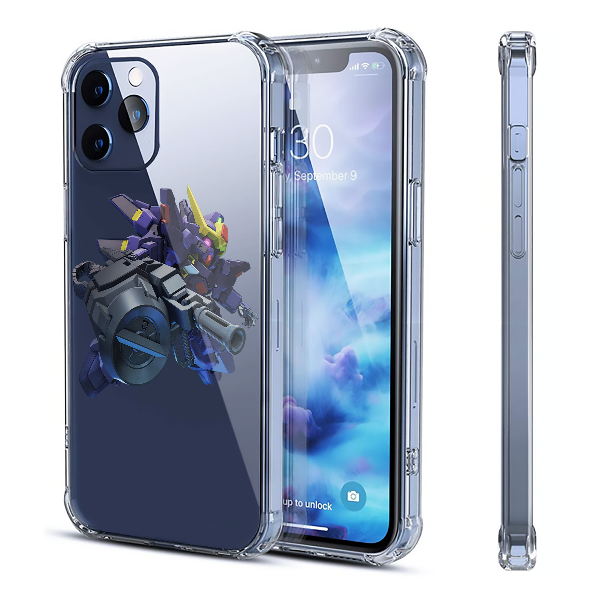 （画像用） 機動戦士ガンダム Mobile Suit Gundam 【iPhone 12シリーズ対応】透明スマホケース（クリアソフトケース）